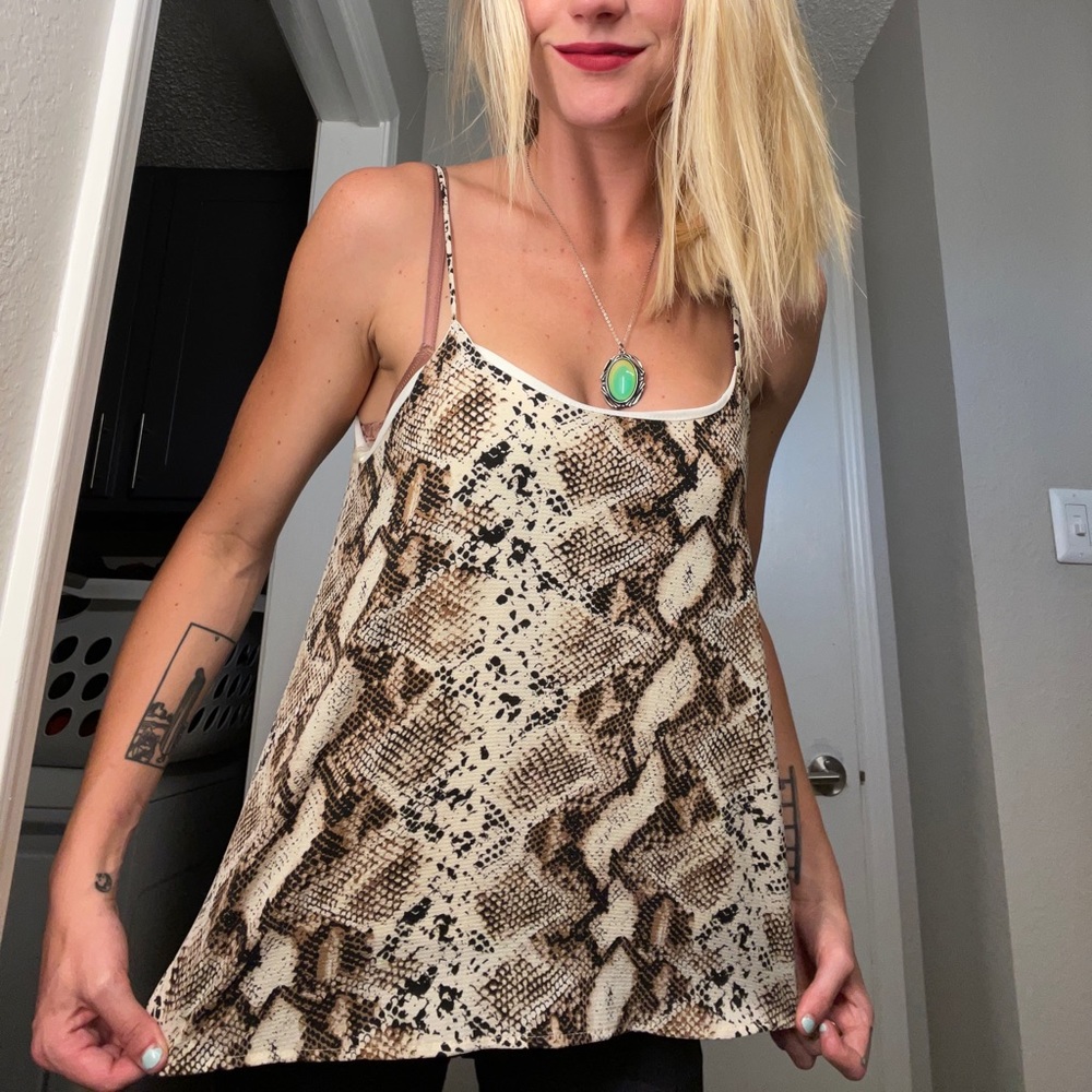 Snakeskin Altar’d State Spaghetti Strap Tank Top